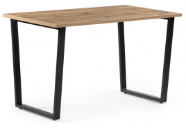 Стол деревянный Лота Лофт 140х80 черный матовый / дуб крафт золотой фото 1