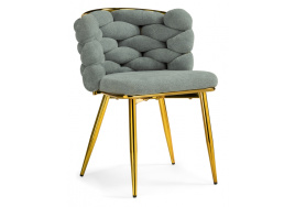 Стул на металлокаркасе на металлокаркасе Rendi light gray / gold