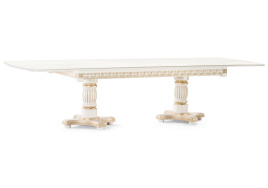 Стол деревянный Морнит 220(320)х110 слоновая кость / золото фото 3