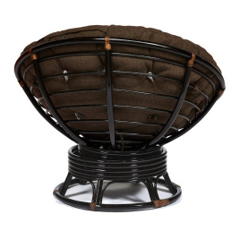 Кресло-качалка Папасан/Papasan (W 23/01 B) /с подушкой/ 115х78х104см, античный черно-коричневый, тка фото 2