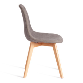 Стул CINDY SOFT (mod. C1021F1-1) фактурный велюр/дерево бук, 55 х 48 х 83 см, Серый LY1701-26 / нату фото 2