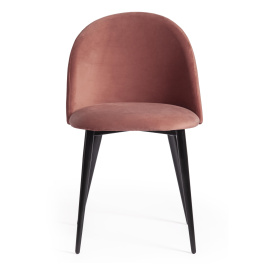 Стул Монро/Monro (мод. 710) ткань/металл, 55х51х78см, коралловый бархат 15/черный фото 5