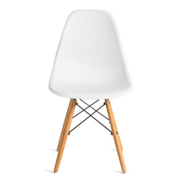 Стул CINDY (EAMES) (mod. 1801) дерево бук/металл/сиденье пластик, 45x51x82 см, White (белый) фото 5