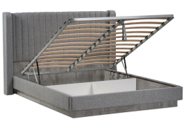 Кровать Tulip 160х200 с ПМ метрополитан грей / белая матовая фото 4