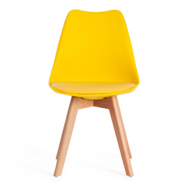 Стул TULIP (mod. 73) / 1 шт. в упаковке дерево/пластик/ПУ, 48.5*52.5*83cм, желтый фото 4