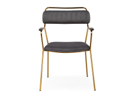 Стул на металлокаркасе Aspen dark gray / gold фото 2