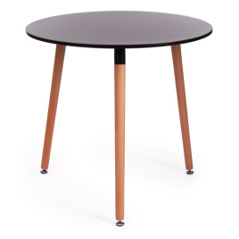 Стол MARS (mod. T1004) МДФ/дерево, 80 х 80 х 75 см , Black (черный)/ Natural (натуральный)