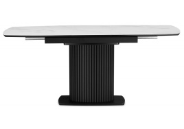 Стол стеклянный Фестер 140(180)х80 кристл статуарио / черный фото 2