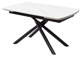 Стол RIVOLI 140 MATT WHITE MARBLE SOLID CERAMIC / BLACK, ®DISAUR фото 1