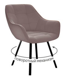 Стул DikLine 352 поворотный, B5 LATTE, ножки черные фото 1