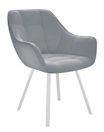 Стул DikLine 252 М поворотный, B22 GREY, ножки белые фото 2