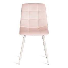 Стул CHILLY (mod. 7094-1) вельвет/металл, 44,5х52,5х86 см, pink (розовый) HLR39 / белый фото 5