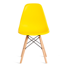 Стул CINDY (EAMES) (mod. 1801) дерево бук/металл/сиденье пластик, 45x51x82 см, Yellow (Желтый)  фото 5