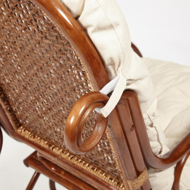 Кресло-качалка MILANO (разборная) / без подушки / ротанг top quality, 58x136x103 см, Pecan (орех) фото 3