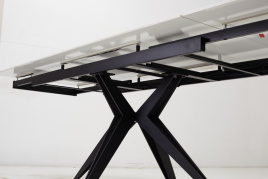 Стол FORIO 160 MATT WHITE MARBLE SOLID CERAMIC / BLACK, ®DISAUR фото 2