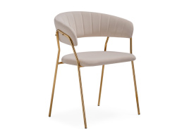 Стул на металлокаркасе Kamelia 1 beige / gold фото 1