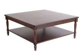 Стол журнальный "Луиджи-16" (110х110хН45) темный орех+патина темная) фото 1