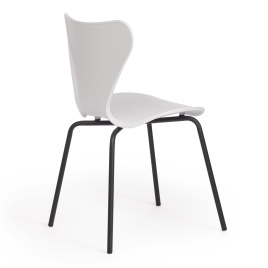 Стул Якобсен/Jacobsen (мод DC 102) пластик/металл, 50 х 46 х 82 см , белый 018/черный  фото 3