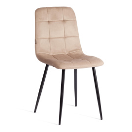 Стул CHILLY (mod. JSC-220) Велюр/металл , 44,5х52,5х88 см, Beige (бежевый) HLR8 / черный фото 1