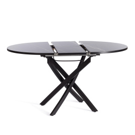 Стол MANZANA ЛДСП/HPL/металл, 100 х 100+30 х 75 см, Мрамор чёрный/чёрный фото 5