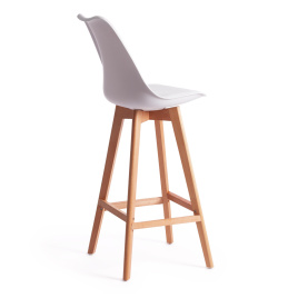 Стул барный TULIP BAR (mod. C1014H-1) пластик/дерево, 42 х 47,5 х 104 см, White (Белый) 70029/ натур фото 5