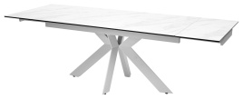 Стол BELLUNO 160 MARBLES KL-99 Белый мрамор матовый, итальянская керамика/ белый каркас, ®DISAUR фото 5