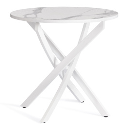 Стол Manzana/Манзана ЛДСП/HPL/металл, 80х80х75см, мрамор светлый/белый фото 1