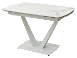 Стол ALATRI 120 GLOSS STATUARIO WHITE SOLID CERAMIC / WHITE, ®DISAUR фото 1