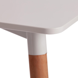 Стол JOHN (mod. T1001) МДФ/дерево, 120 х 80 х 75 см , White (Белый) / Natural (натуральный) фото 3