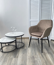 Стул ALABAMA BLUVEL-40 BEIGE, велюр / черный каркас М-City фото 3