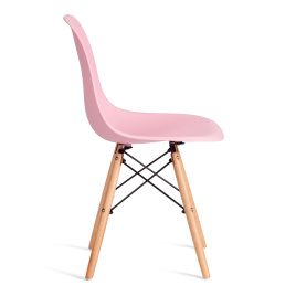 Стул CINDY (EAMES) (mod. 1801) дерево бук/металл/сиденье пластик, 45x51x82 см, Light pink (светло-ро фото 2