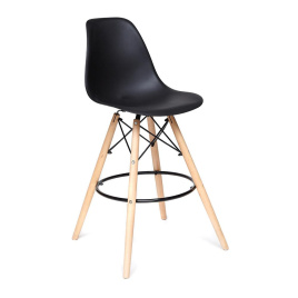 Стул барный Cindy Bar Chair (mod. 80-1) дерево бук/металл/пластик, 50 х 51 х 109 см, Black (Черный)  фото 1