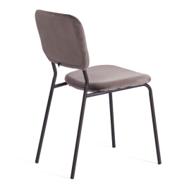 Стул CAROL (mod. UC06) металл, вельвет, 45 х 56 х 82 см, Light grey (светло-серый) HLR24 / черный фото 3