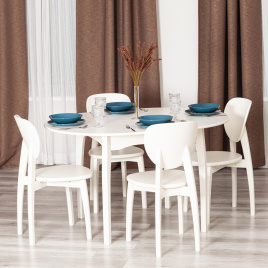 Стул DIAMANTE жесткое сидение бук, 42 х 42 х 85 см, ivory white фото 4