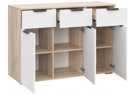 Комод Стокгольм КМ03-1200 дуб сонома / line софт пломбир фото 4