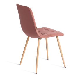 Стул CHILLY (mod. JSC-220) Велюр/металл , 44,5х52,5х88 см, Coral (коралловый) HLR44 / натуральный фото 3