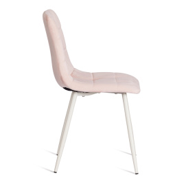 Стул CHILLY (mod. 7094-1) вельвет/металл, 44,5х52,5х86 см, pink (розовый) HLR39 / белый фото 2