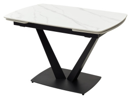Стол ALATRI 120 MATT WHITE MARBLE SOLID CERAMIC / BLACK, ®DISAUR фото 1
