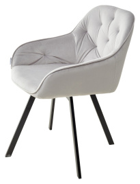 Стул GALE 360 град. поворот. BLUVEL-03 LIGHT GREY, велюр/ черный каркас, М-City фото 4