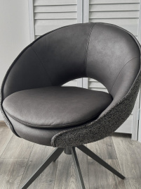 Стул ANABEL 360 град. поворот Черный  Maison 99# / OTE COBBLE 457 / серый каркас, ®DISAUR фото 5
