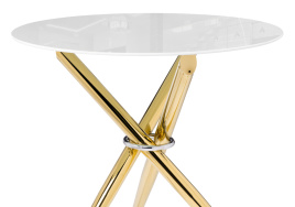 Стол стеклянный Rock 80х75 white / gold фото 4
