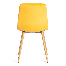 Стул CHILLY (mod. 7094-1) вельвет/металл, 44,5х52,5х86 см, yellow (желтый) HLR41 / натуральный фото 4