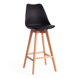 Стул барный TULIP BAR (mod. C1014H) / 1 шт. в упаковке пластик/дерево, 57 х 48 х 114 см, черный 3010 фото 1