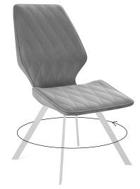 Стул DikLine 243 B22 GREY поворотный/ ножки белые фото 1