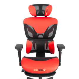 Кресло KingCobra иск. кожа / сетка, черный / красный, 70х70х125 см фото 2