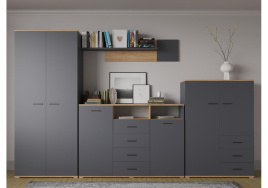 Комод Кассандра 100 дуб крафт золотой / антрацит фото 4