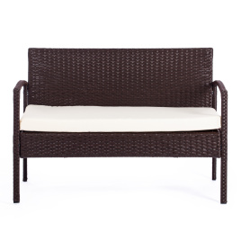 Лаундж сет [диван+2кресла+столик+подушки] (мод.210000) пластиковый ротанг, 107х60х73см/58х60х72,5см/ фото 3