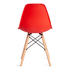 Стул CINDY (EAMES) (mod. 1801) дерево бук/металл/сиденье пластик, 45x51x82 см, Red (красный) фото 4