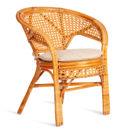 Комплект "PELANGI"  02/15 ( стол со стеклом + 4 кресла ) [с подушками] ротанг, кресло 65х65х77см, ст фото 3