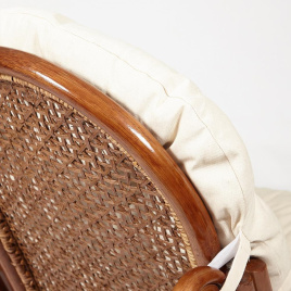 Кресло-качалка MILANO (разборная) / без подушки / ротанг top quality, 58x136x103 см, Pecan (орех) фото 4